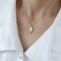 椭圆少女复古18k锁骨链
