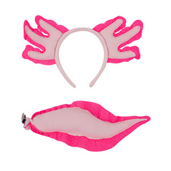 萬聖節跨境新款動物頭箍可愛六角恐龍蠑螈發箍節日派對用品套裝