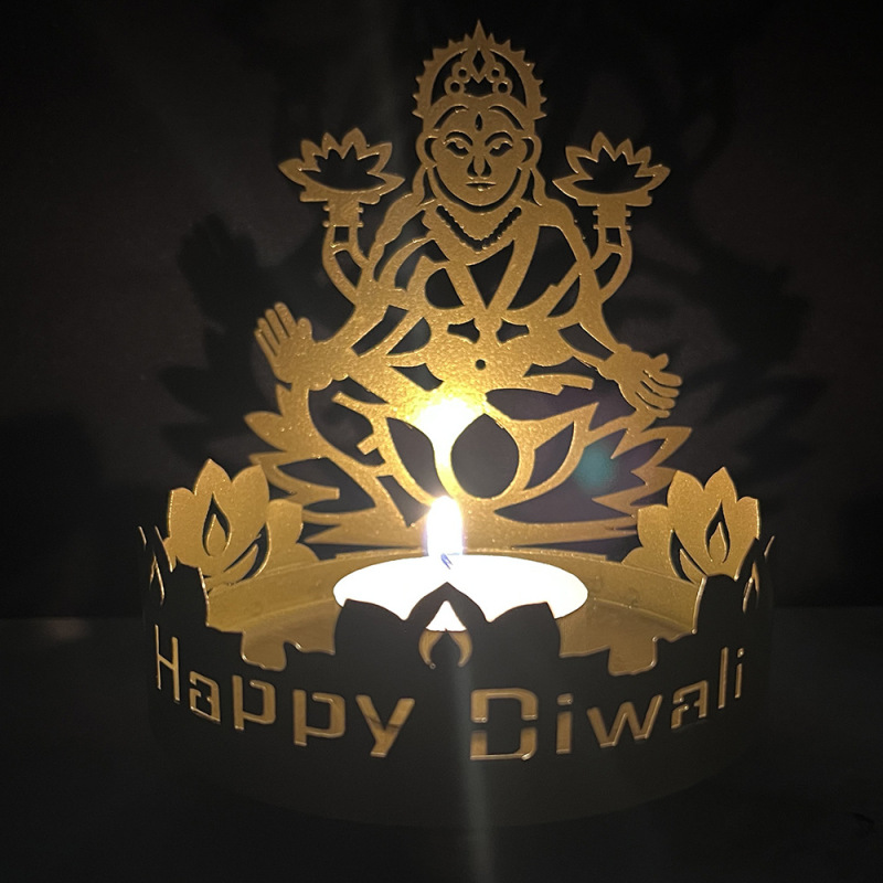インド排灯節燭台鉄質工芸象神装飾祝日雰囲気スポットキャンドルホルダー置物|undefined
