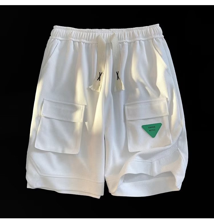 Corea ins tendencia 2024 estilo de Hong Kong retro estilo japonés todo-fósforo suelto traje recto pantalones de cinco puntos pantalones casuales hombres de moda