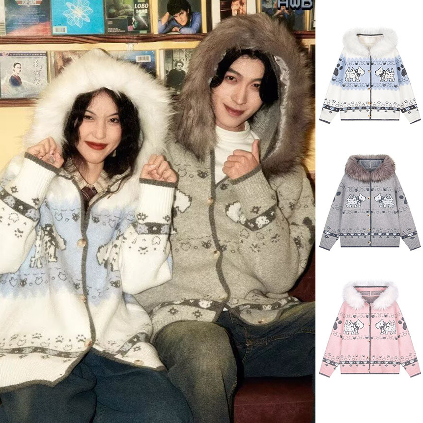 Fairy Island Jacquard caricatura perros camisetas de punto suéter hombre perecío otoño invierno caliente fábrica transfronteriza al por mayor