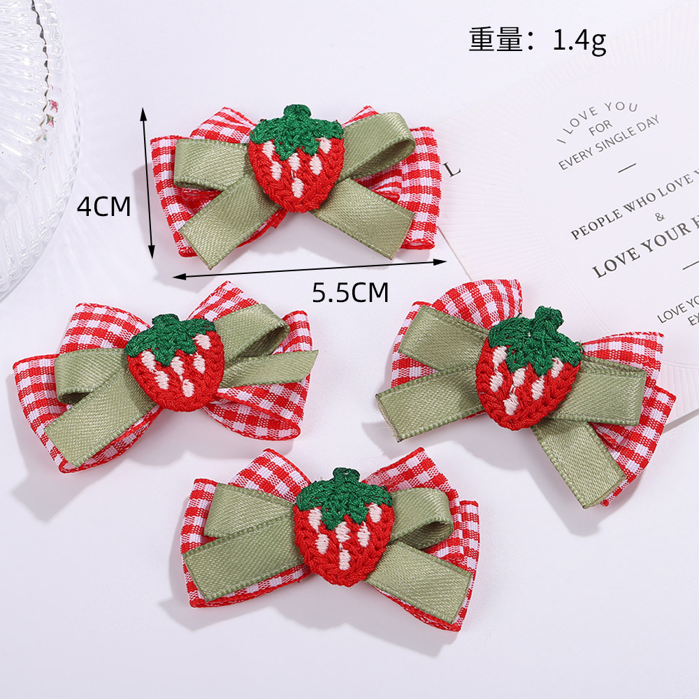 Strawberry Plaid Bow Diy Jewelry Bow Tie Accessories Mobile Phone Case...