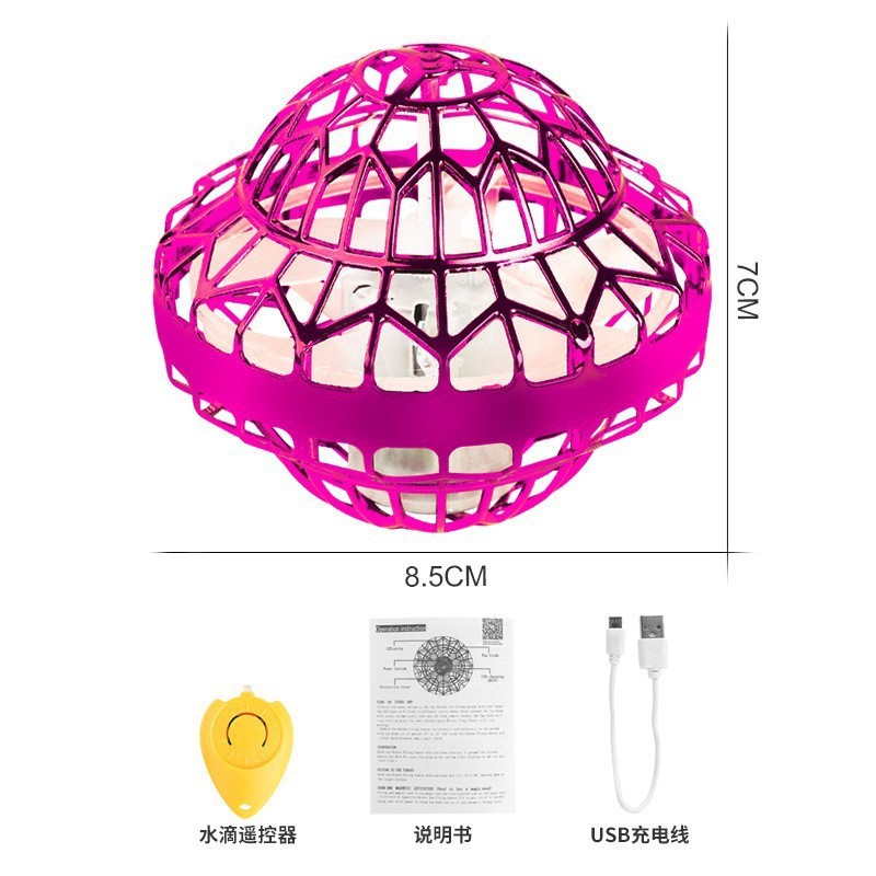 Nuevo OVNI transfronterizo platillos voladores giroscópicos bolas de tecnología negra bola de vuelo luminosa inducción aeronave juguete explosivo