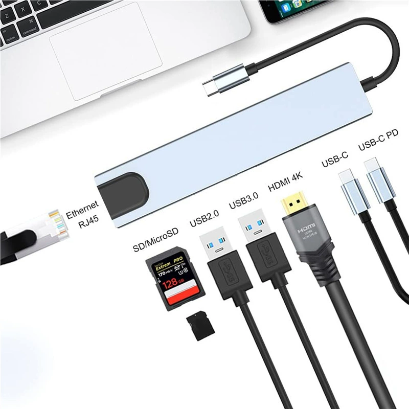TYPEC Extension Dock 8IN1 Портативный компьютер переключатель игровая консоль HDMI4K 100M USB многофункциональный
