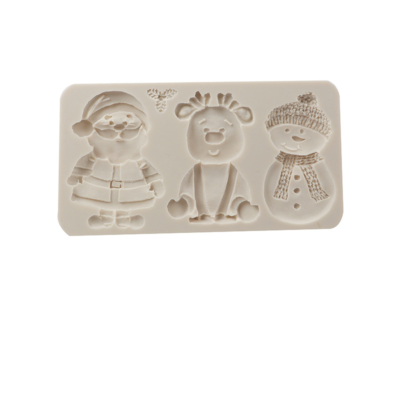Molde para hornear Santa Claus ELK muñeco de nieve fondant silicona molde chocolate decoración cake Edge herramienta