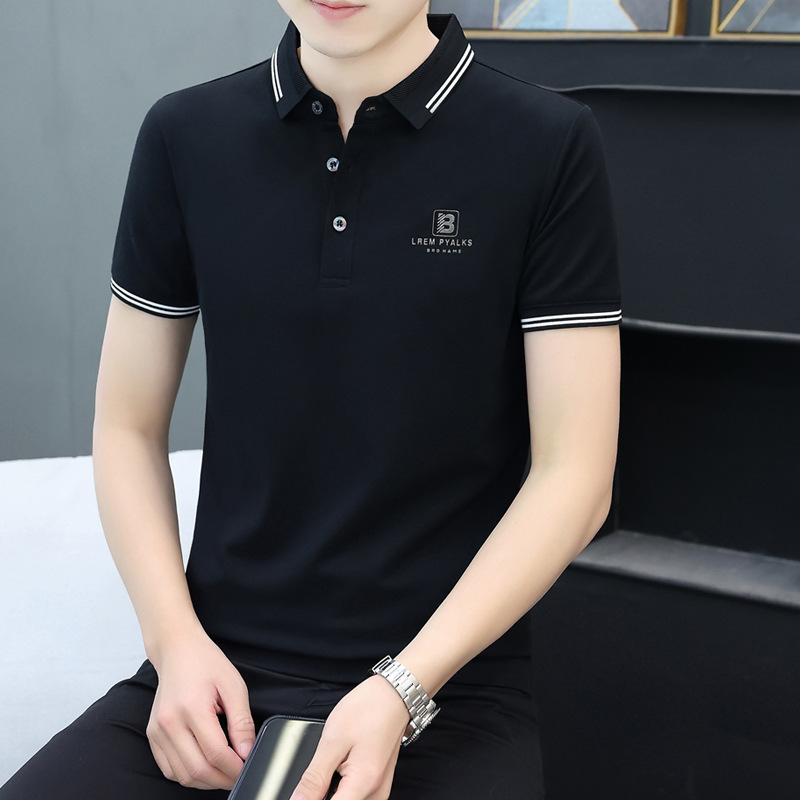 新款夏季男士短袖翻领衫商务休闲恤青年有领上衣服现货商务绅士