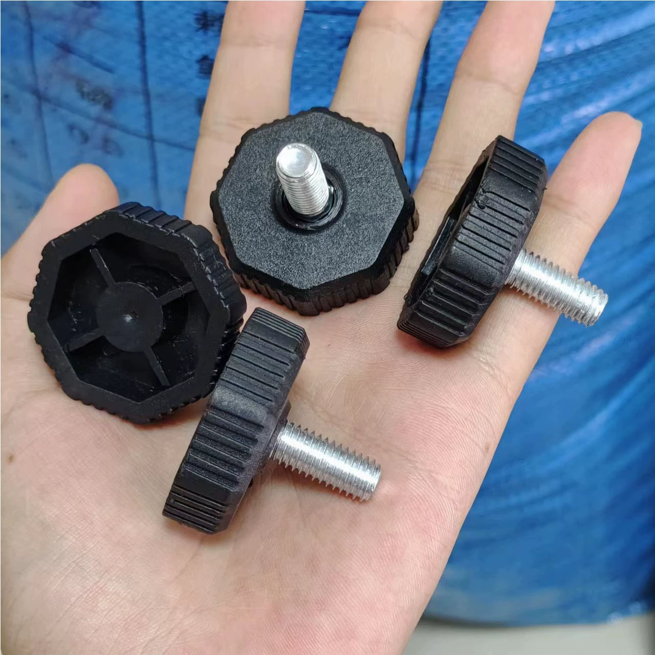 鑫益辰 M8*38 octagonal adjustable foot pad plastic foot pad anchor screw adjustable foot rack table chair foot pad foot pad