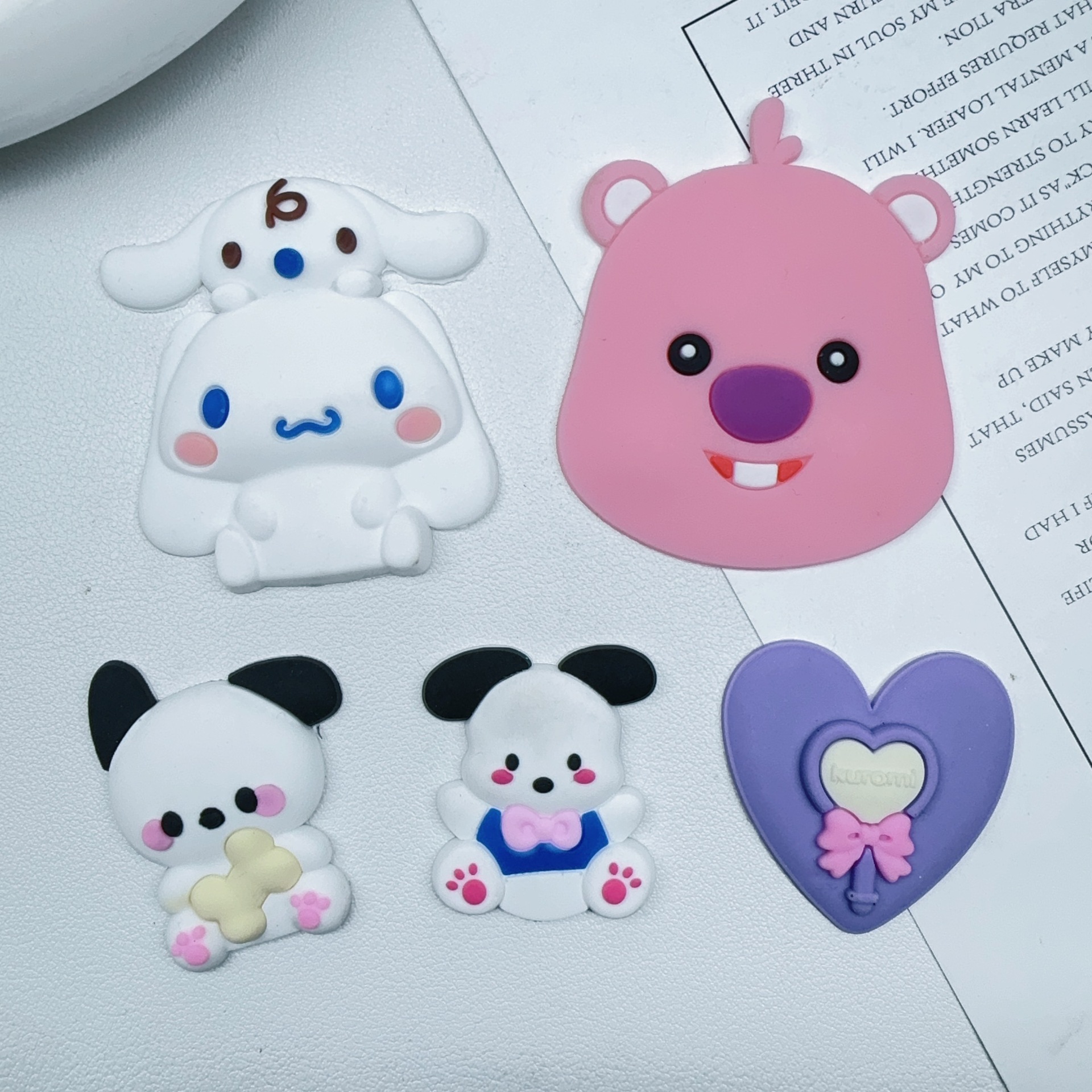 Cartoon Ruby Little Beaver PVC Soft Rubber Accessories DIY Phone Case Refrigerator Sticker Hole Shoes Hairpin Storage Box Patch
