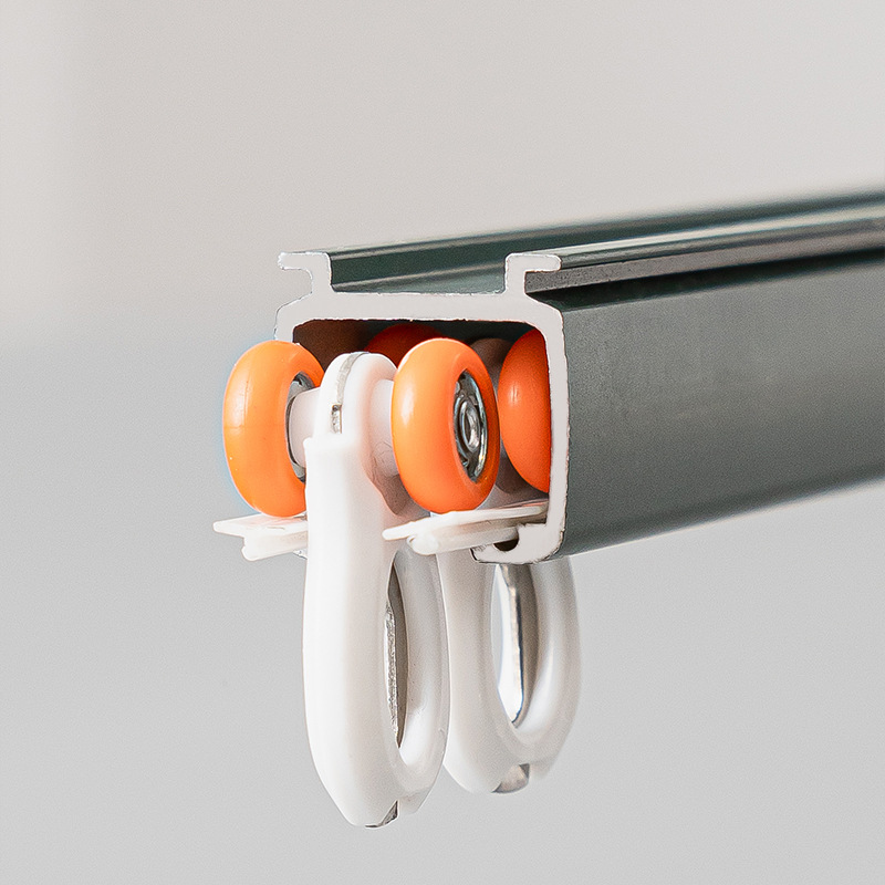 Aleación de aluminio engrosada pista de la cortina al por mayor barra de la cortina Accesorios de varilla romana Mute doble diapositiva pista de la cortina