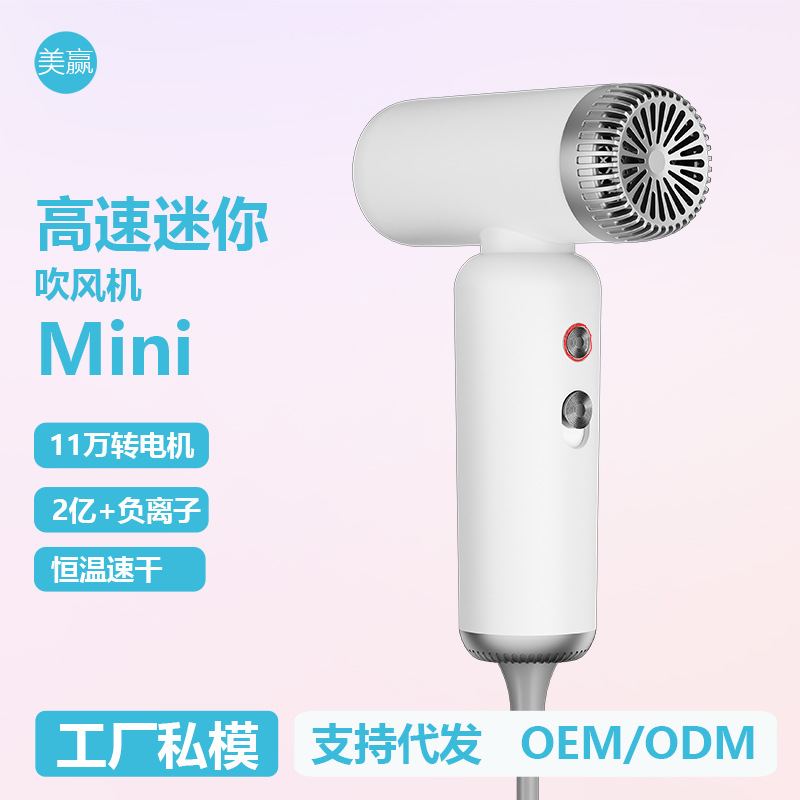 Mini High-Speed Hair Dryer Double Air Inlet Household Negative Ion Hair Dryer Brushless Bladeless Mini Hair Dryer Cross-Border