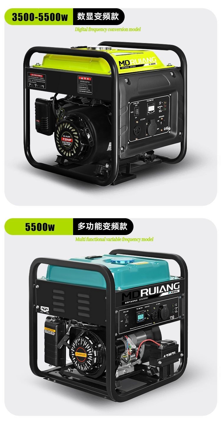 Silent Inverter Remote-Controlled 220V Gasoline Generator Portable 2Kw for Home Use, Outdoor Camping, and Convenient for Rvs
