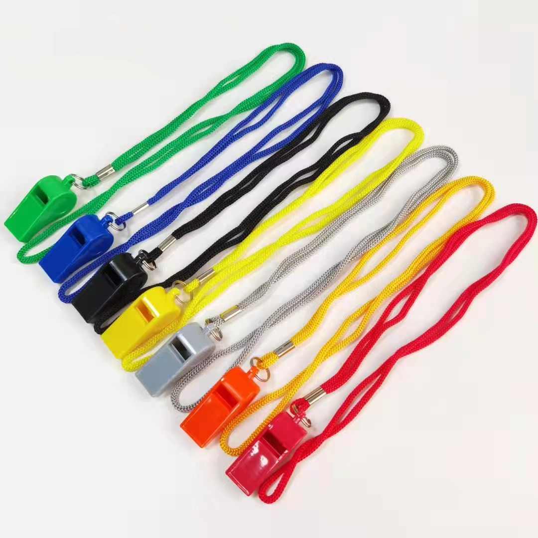 Colored plastic single bag assembly same color lanyard competition sports high frequency cheer referee ABS whistle