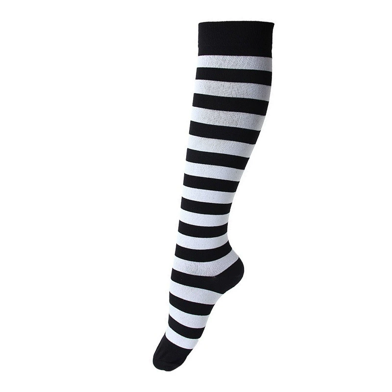 Compression Running Socks, Unisex Jacquard Knee-High Socks, Multiple Patterns, S/M & L/XL