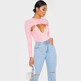 Сексуальный бюстгальтер-топ, лонгслив, боди, европейский стиль, (Трансграничная торговля), в обтяжку