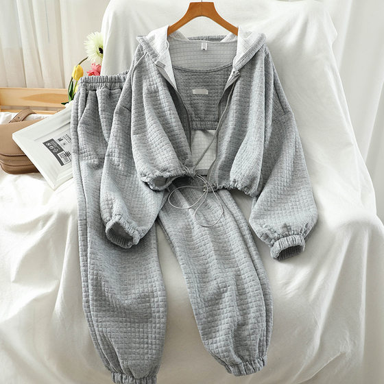 Early Autumn Foreign Trade Casual suit Women's Retro 2024 New Style plus size Casual Sports Loose Coat Pants