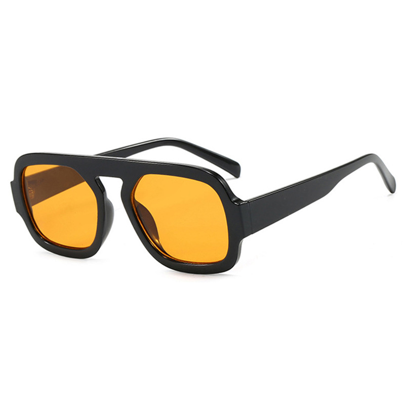 2024 nuevas gafas de sol de caja de piloto de una sola viga de hip-hop de moda, gafas de sol de ciclismo al aire libre europeas y americanas