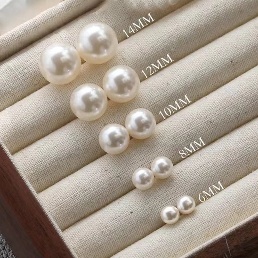 fever same pearl earrings shijia perfect circle sterling silver needle ear studs strong light temperament entry lux high-grade earrings
