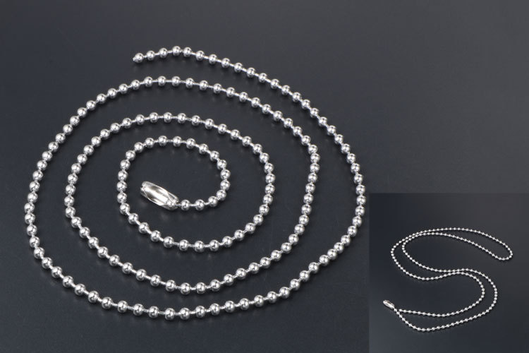 Fashion Simple Round Bead Chain Solid Color Titanium Steel Necklace Wholesale Nihaojewelry display picture 5