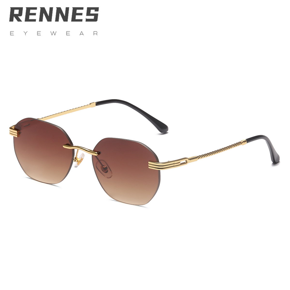 2022 nuevo marco pequeño sin marco gafas de sol decorativas de moda para mujer estilo de celebridad de Internet Ocean Film gafas de sol a prueba de rayos UV