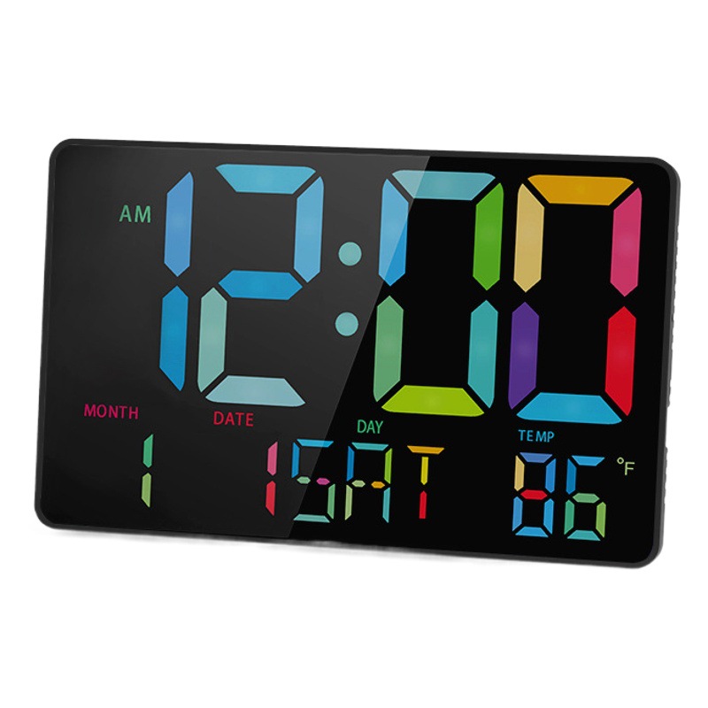 Venta al por mayor control remoto color Fuente Grande reloj despertador LED reloj de noche reloj electrónico de pantalla grande Reloj de pared fábrica