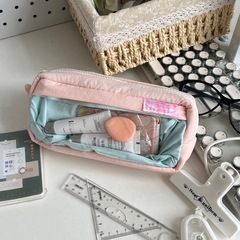 小紅書と同じスタイルの透明インシンプルな筆箱、見栄えの良い学生、大容量の文具箱、収納とポータブル