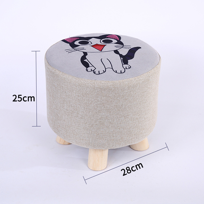 Taburete pequeño Internet celebridad hogar tela taburete bajo sala de estar creativa sofá taburete lindo taburete redondo zapatos Cambio de heces perezoso banco pequeño