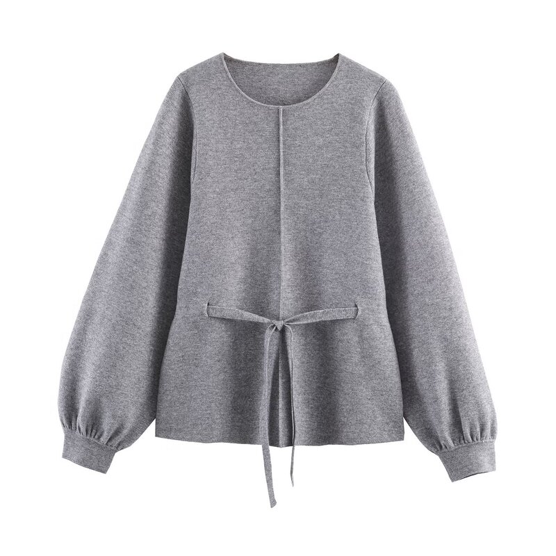 Cross-Border Foreign Trade Women's Clothing Wholesale 2026 Spring New Women's Clothing European and American Style Round Neck Puff Sleeve Short-Sleeved Knitwear Cross-Border Foreign Trade Women's Clothing Wholesale 2026 Spring New Women's Clothing European and American Style Round Neck Puff Sleeve Short-Sleeved Knitwear