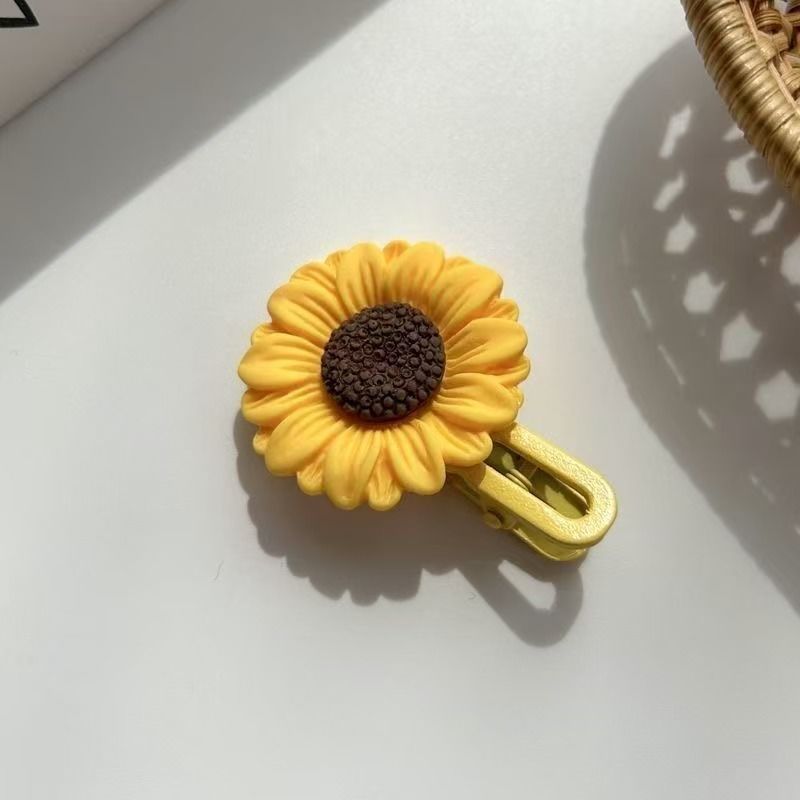 ひまわりヘアピン甘くてかわいい漫画の花のヘアピン新しい女の子の髪の切れ毛海辺前髪帽子サイドクリップ|undefined