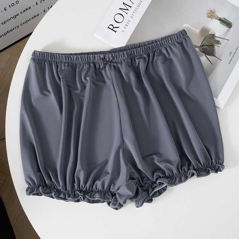 Pantalones de seguridad de linterna de seda de hielo para mujer, estilo fino de verano, pantalones de calabaza anti-desplazamiento, pantalones cortos elásticos, ropa interior de mujer