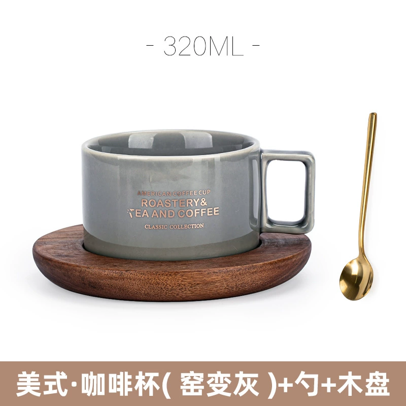 Factory American Coffee Cup Fashion Retro Ceramics Cup Water Cup Marker Cup Bring Spoon Dispot Set
