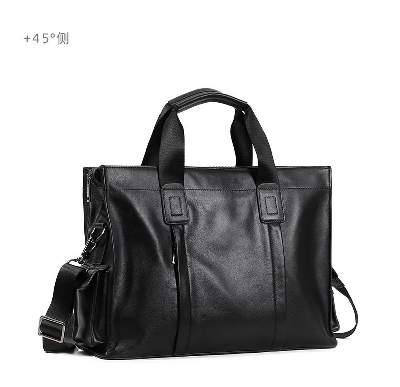 Túi xách tay nam da bò thật đựng laptop 15,6 inch 40×13×29 cm — Túi nhỏ màu đen không bên, Màu Đen Cỡ Nhỏ Có túi bên, Túi không bên cỡ lớn màu đen, Màu đen lớn có túi bên chi tiết 18