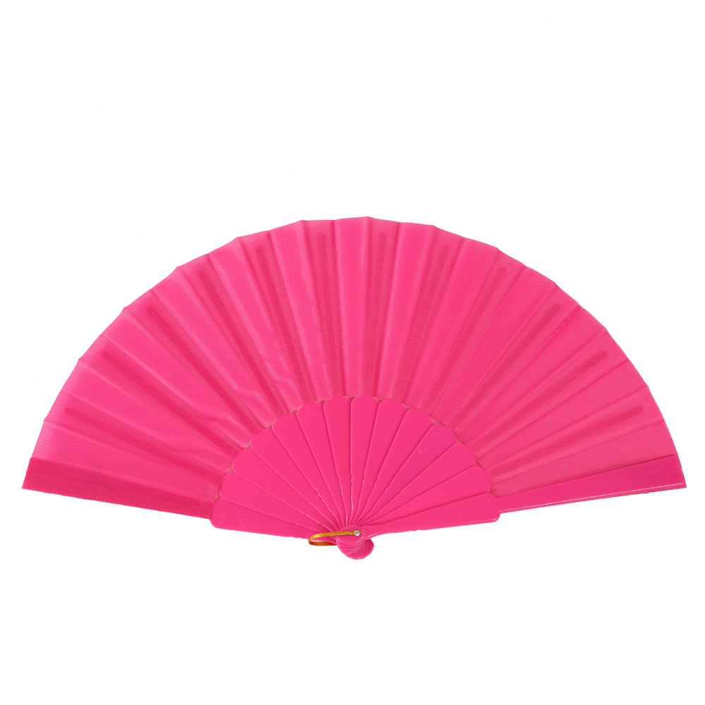 Fabricante Tai Chi Kung Fu Fan Plaza Artes marciales Performance Ventilador plegable de plástico Ventilador de viento chino rojo