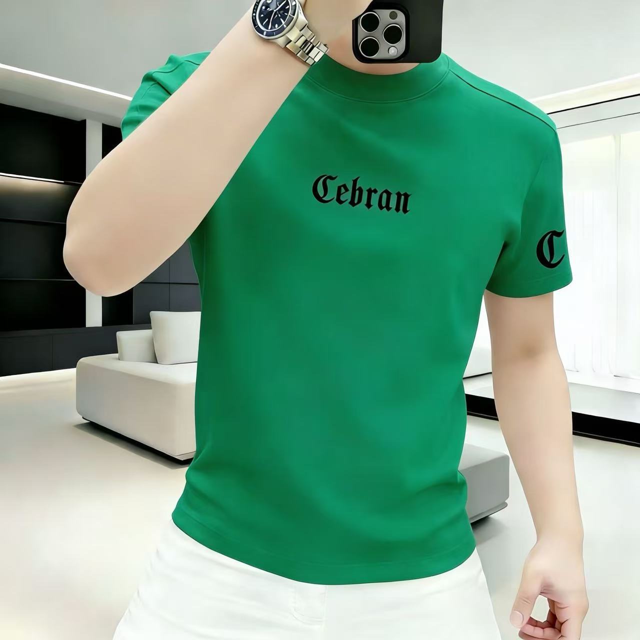 枫善服饰潮酷夏季衣服薄款男士气质清爽短袖圆领网红运动修身套头
