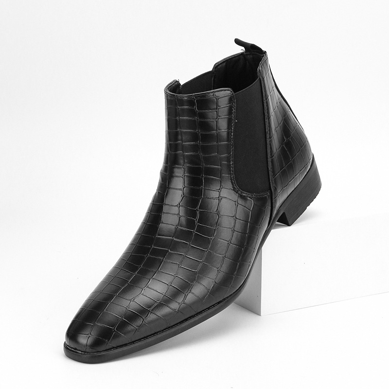 Férfi szabású, brit stílusú alkalmi férfi bokacsizma_voghion.com