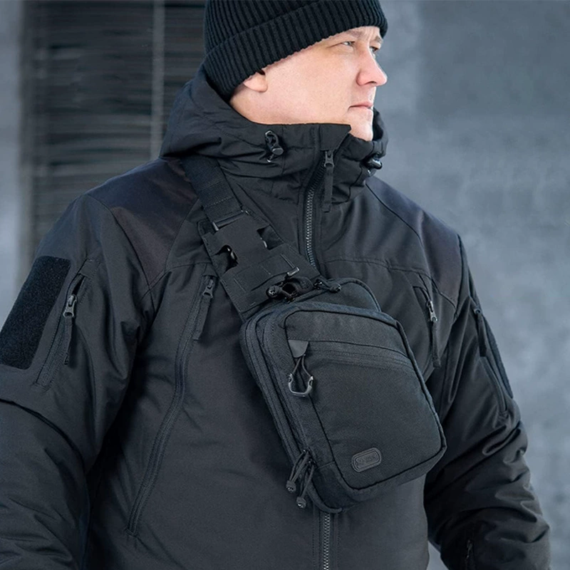 Черная мужская нагрудная сумка, модная деловая повседневная сумка на плечо, тактическая сумка-мессенджер, скрытая сумка для переноски