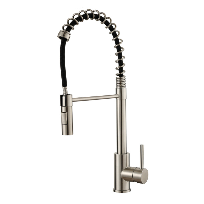 Kitchen Faucet for Hot and Cold Water, Household Pull-Out 304 Stainless Steel Sink Faucet with a High-End Feel and Swivel Spout Kitchen Faucet for Hot and Cold Water, Household Pull-Out 304 Stainless Steel Sink Faucet with a High-End Feel and Swivel Spout