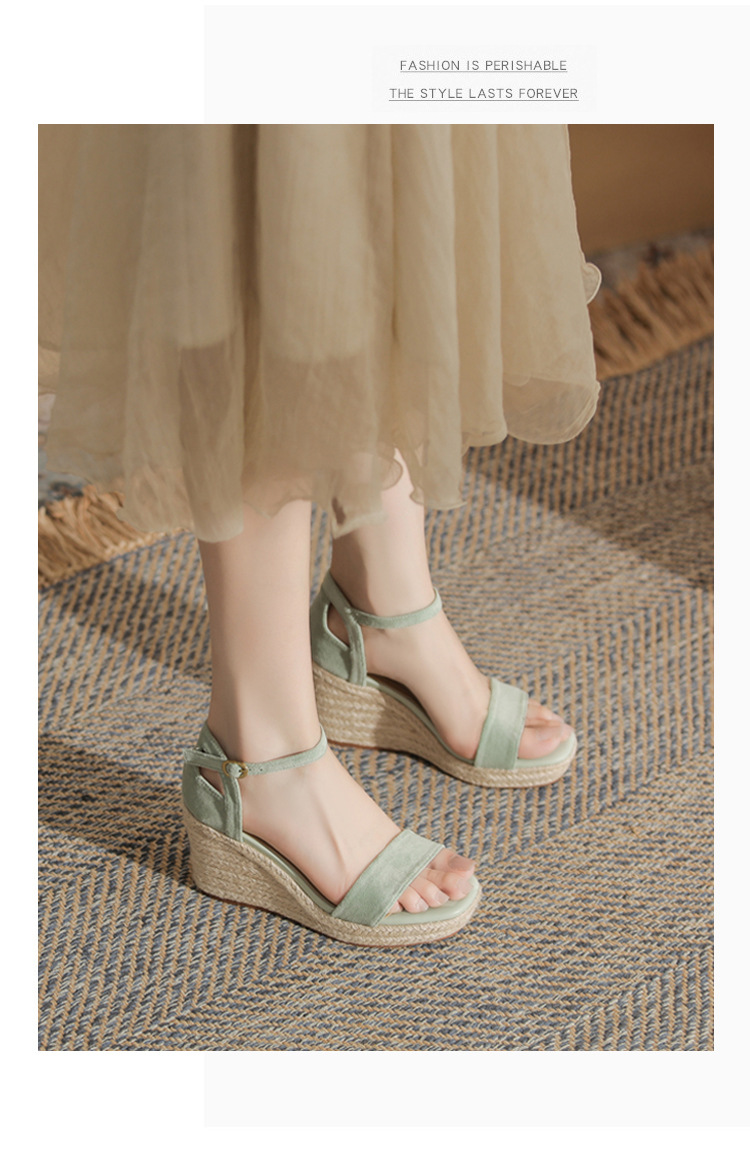 Sandal cao gót nữ hở mũi đế xuồng gót cao 9 cm — Xanh lá cây nhạtcolor chi tiết 14