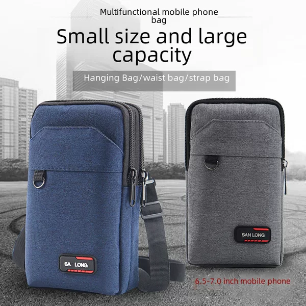 Waterproof multi-functional leisure outdoor sports travel running business money collection silver mobile phone bag new men's and women's waist bag