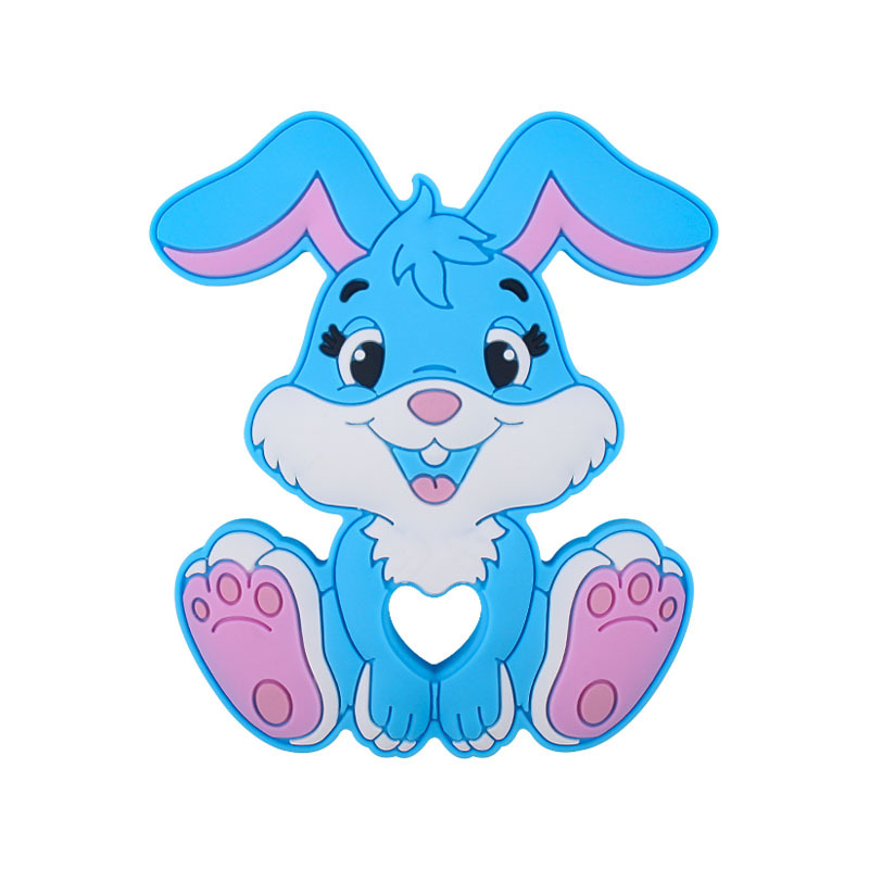 AliExpress nuevo bebé suministros dibujos animados animal silicona conejo teether bebé creativo juguete teether palo