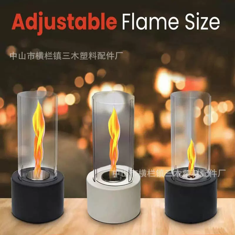 亚马逊酒精壁炉灯家用真火取暖壁炉桌面旋转火焰圆形壁炉台式壁炉