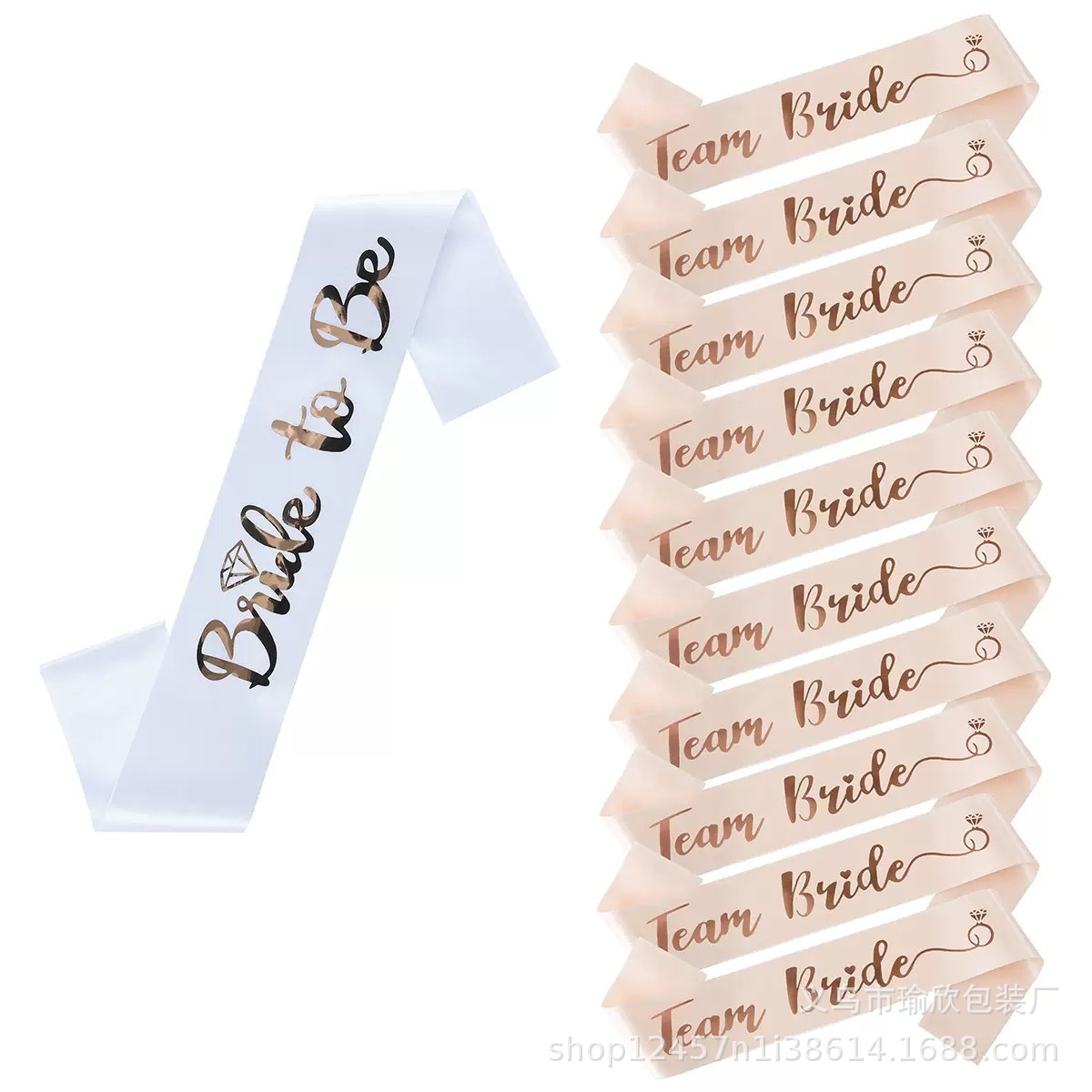 Fiesta de solteros Blanco Bride to be Bride Shoulder Band Set Team Bride Band