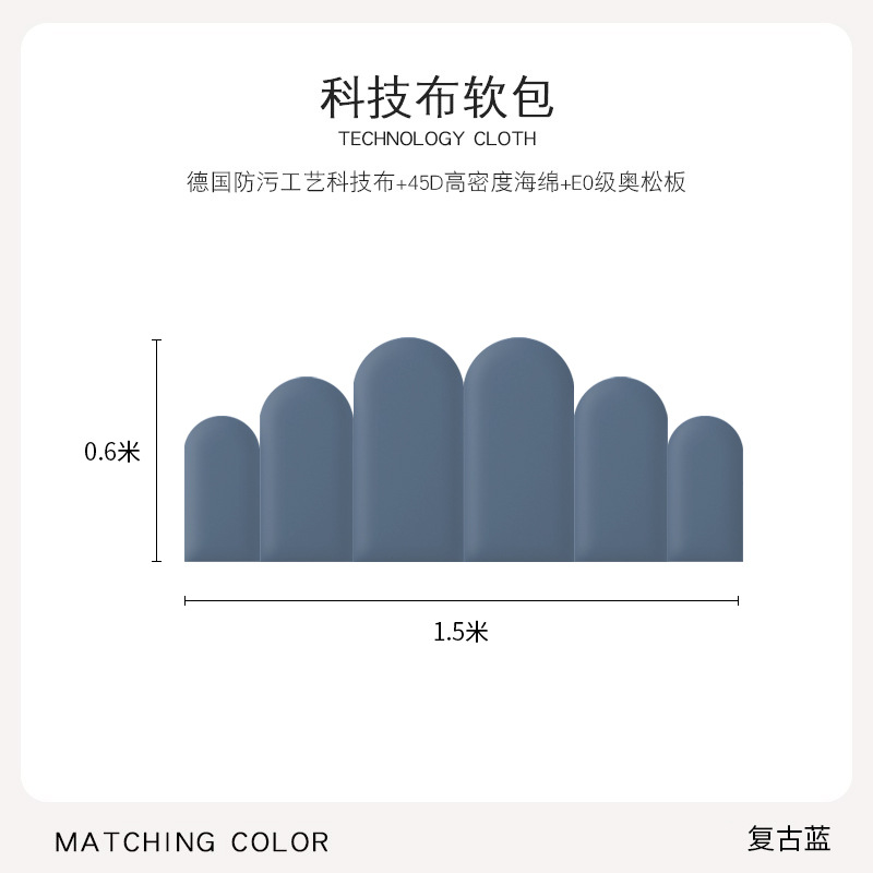 [Bleu rétro] 1,5 mètre de large * 0,6 mètre de haut / Normes