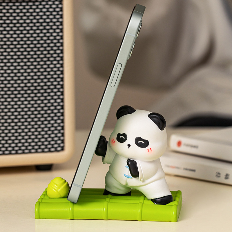 可爱熊猫手机支架小摆件办公室桌面实用装饰品送闺蜜生日礼物