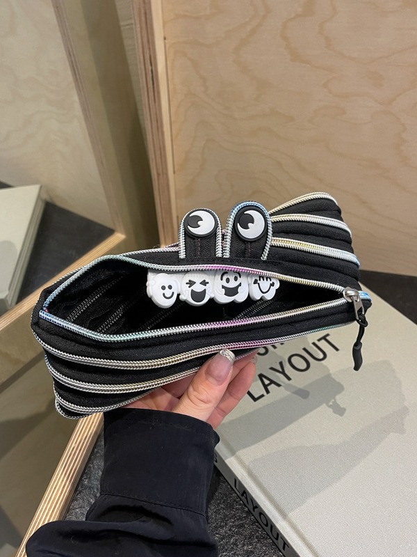 Creativo y divertido bolso con cremallera desmontable diseño de gran capacidad bolso de lápices moda lindo estilo ins comercio exterior