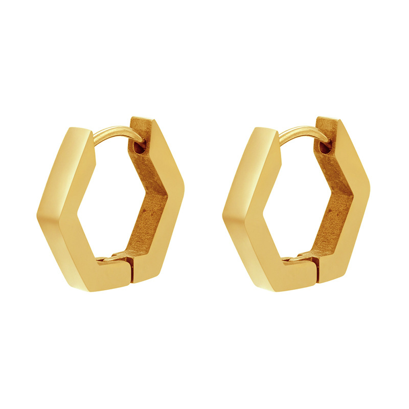 Moda Geométrico Acero Inoxidable 304 Chapados en oro de 18k Pendientes display picture 8