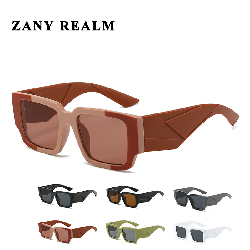 Nueva caja de color de contraste geométrico gafas de sol transfronterizas Street Hot Girl motocicleta gafas de sol Comercio exterior fabricantes europeos y americanos en stock