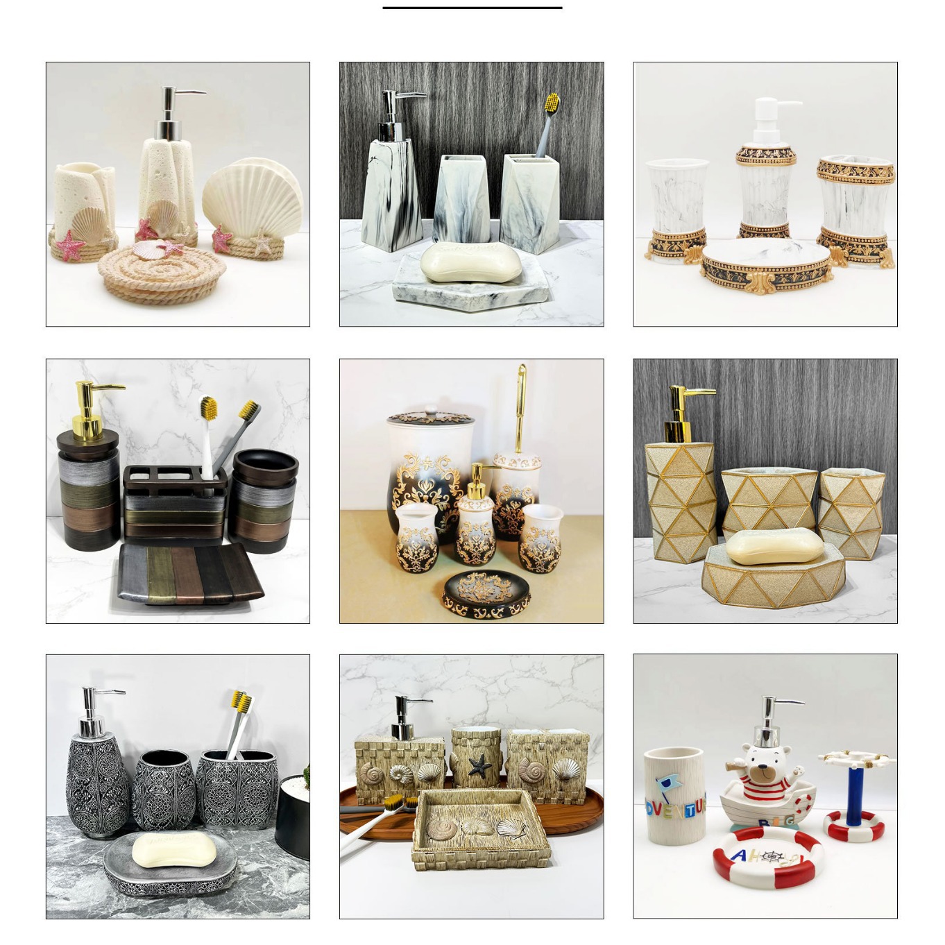 Juego de baño de resina DZ Juego de baño de cuatro piezas de cinco piezas de seis piezas