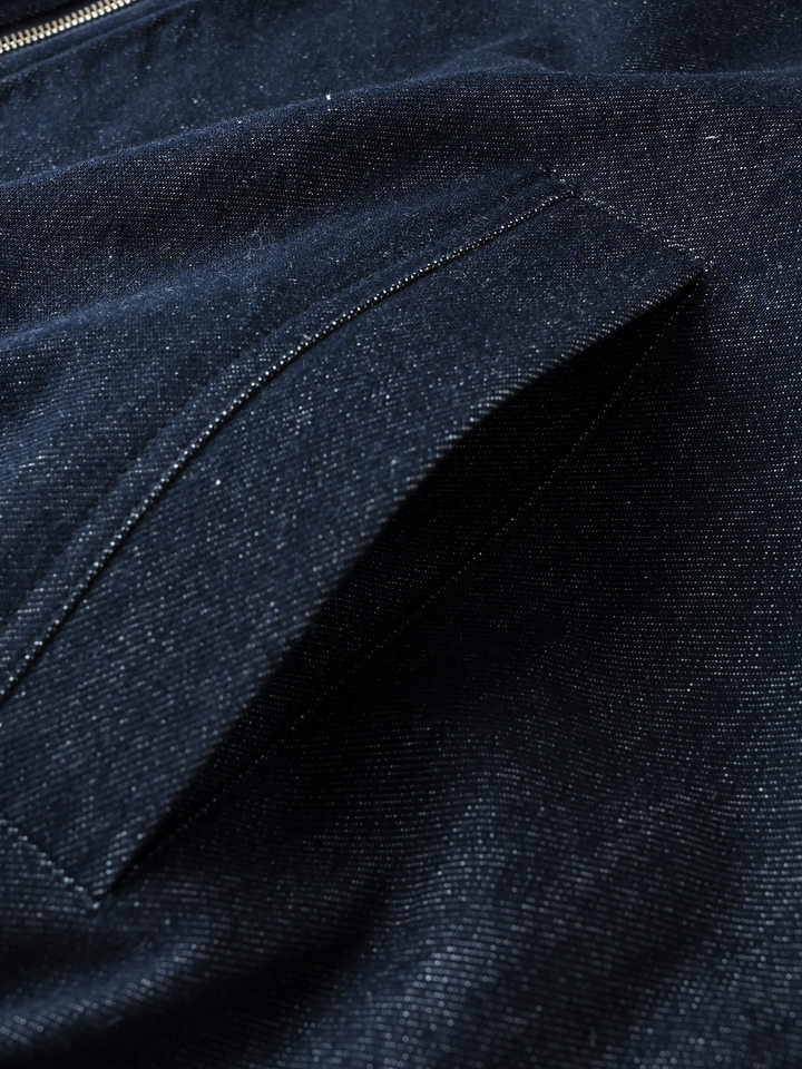 Áo khoác denim nữ dáng thông thường, dài tay, cổ bẻ, có dây rút, phong cách công sở — Màu tím than