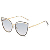 Metal fashionable advanced sunglasses, glasses solar-powered, European style, cat's eye, high-quality style