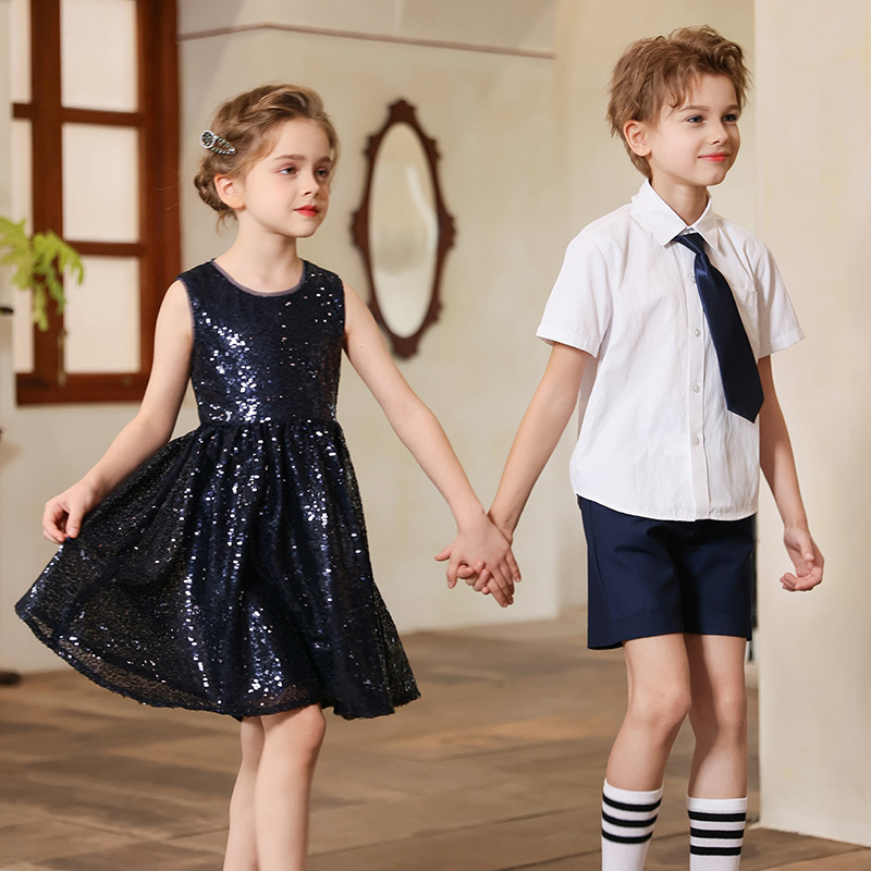 Ropa de actuación del coro del Día del Niño para niños, estudiantes de jardín de infantes, estudiantes de primaria y secundaria, recitación de poesía, discursos, ropa de actuación de danza para niñas